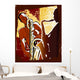 Saxophonists on a Grunge Background Wall Mural