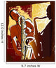 Saxophonists on a Grunge Background Wall Mural