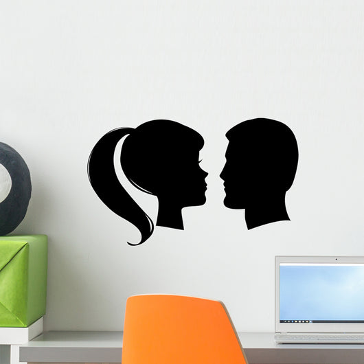 Vector Man and Woman Profiles Wall Decal