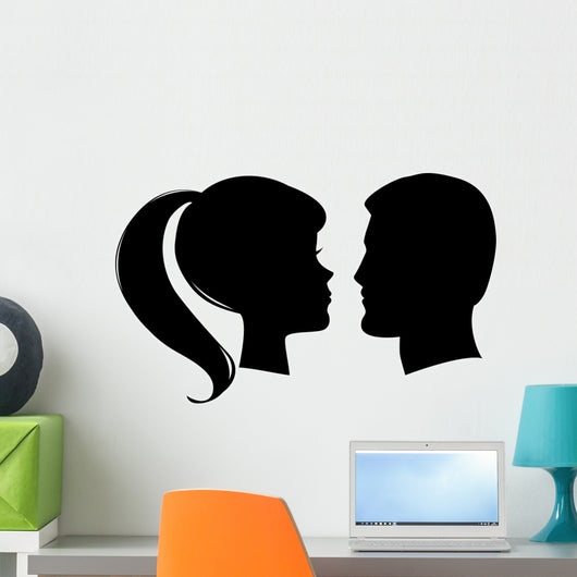 Vector Man and Woman Profiles Wall Decal