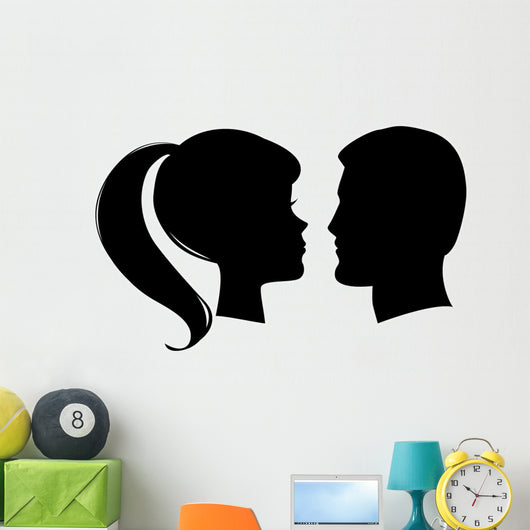 Vector Man and Woman Profiles Wall Decal