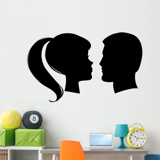 Vector Man and Woman Profiles Wall Decal