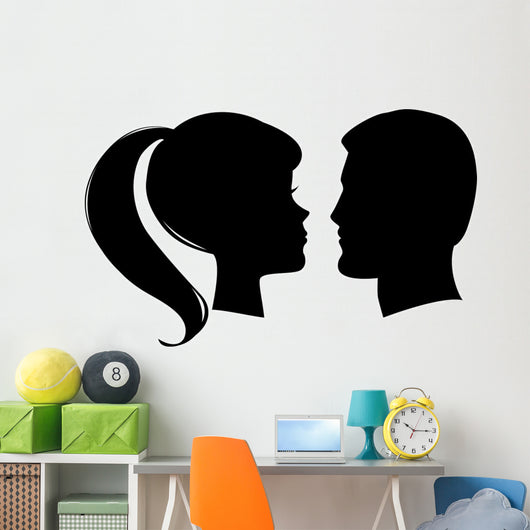 Vector Man and Woman Profiles Wall Decal