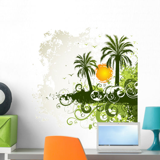 Green palm trees Wall Decal