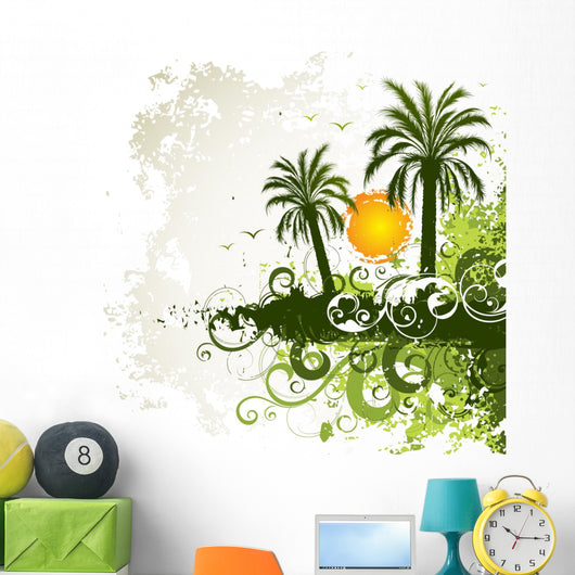 Green palm trees Wall Decal
