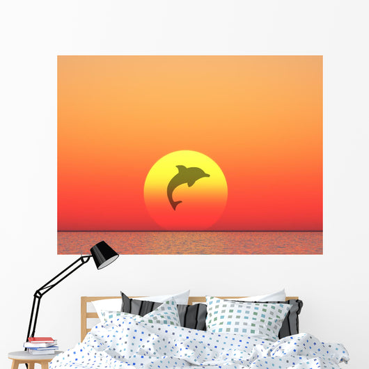 Soleil Et Dauphin Wall Mural