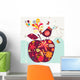 cute apple and bird Wall Mural