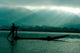 Silhouette Fisherman Boat Wall Decal