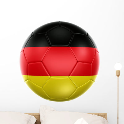 German Soccer Ball Wall Decal shown on a wall