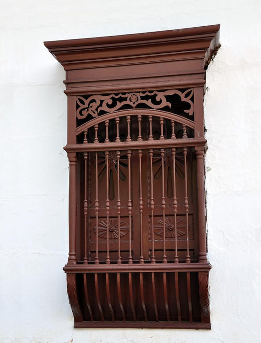 Old Colonial Brown Window Wall Mural