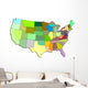 Map of the United States Wall Decal