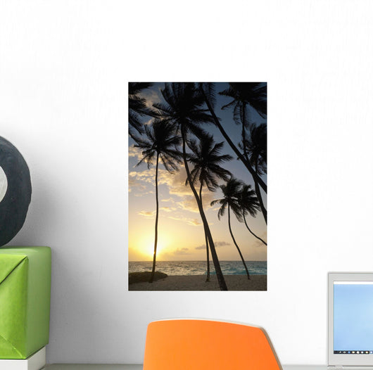 Barbados Silhouette Palm Trees Wall Decal