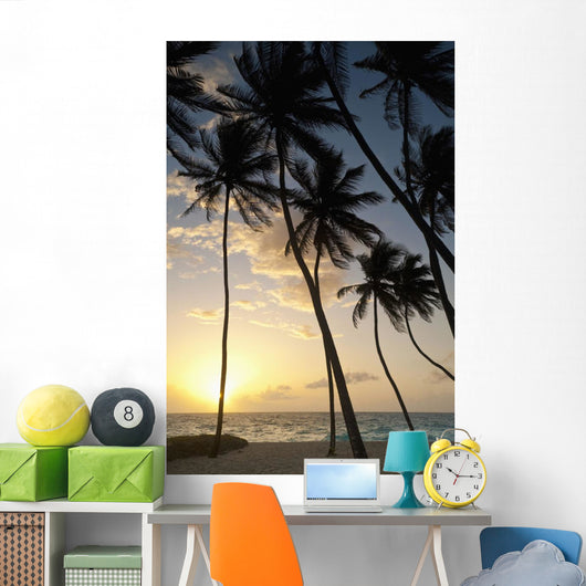 Barbados Silhouette Palm Trees Wall Decal