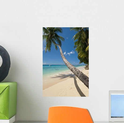 Barbados Palm Tree Leaning Wall Decal 3