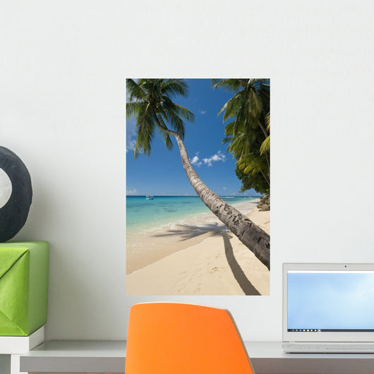 Barbados Palm Tree Leaning Wall Decal 3