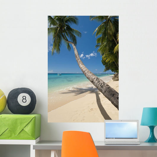 Barbados Palm Tree Leaning Wall Decal 3