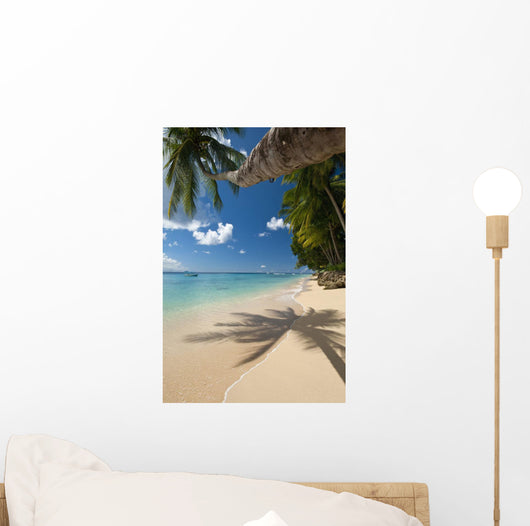 Barbados Palm Tree Leaning Wall Decal 1
