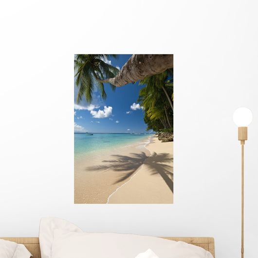 Barbados Palm Tree Leaning Wall Decal 1