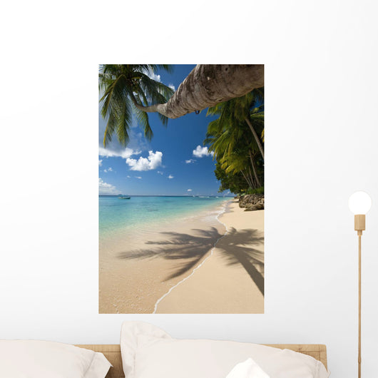 Barbados Palm Tree Leaning Wall Decal 1