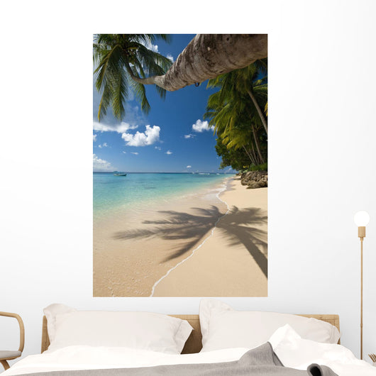 Barbados Palm Tree Leaning Wall Decal 1
