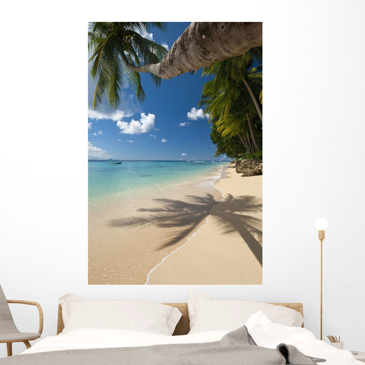 Barbados Palm Tree Leaning Wall Decal 1