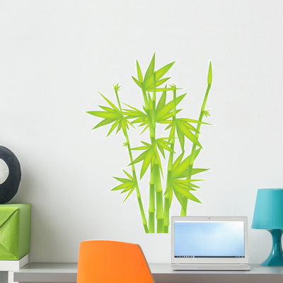 Green Bamboo Wall Decal shown on a wall