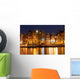 Amsterdam waterfront houses at night, The Netherlands Wall Mural