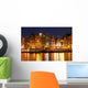 Amsterdam waterfront houses at night, The Netherlands Wall Mural