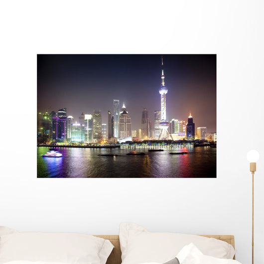 Night view of Shanghai, China Wall Mural