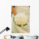Bridal bouquet of white roses Wall Mural