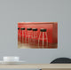 Black Stool in Interior of Bar on Ceramic Floor Wall Mural