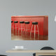 Black Stool in Interior of Bar on Ceramic Floor Wall Mural