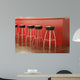 Black Stool in Interior of Bar on Ceramic Floor Wall Mural