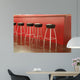 Black Stool in Interior of Bar on Ceramic Floor Wall Mural