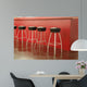 Black Stool in Interior of Bar on Ceramic Floor Wall Mural