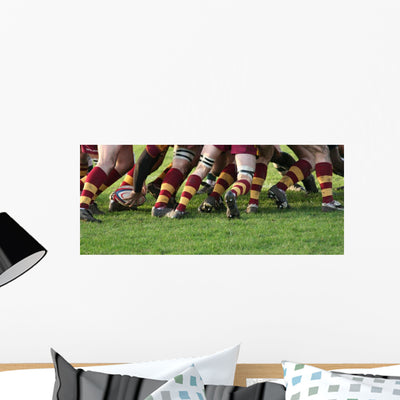 Rugby Wall Mural shown on a wall