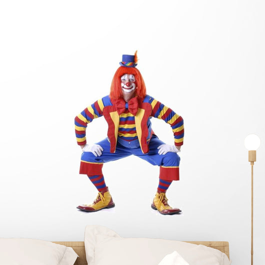 Squatting Circus Clown Wall Decal