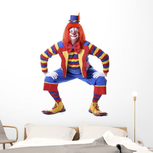 Squatting Circus Clown Wall Decal
