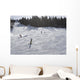 Skiers Enjoying Slopes Wall Mural