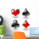Glossy Playing Card Symbols Wall Mural