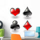 Glossy Playing Card Symbols Wall Mural
