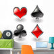 Glossy Playing Card Symbols Wall Mural