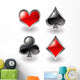 Glossy Playing Card Symbols Wall Mural