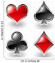 Glossy Playing Card Symbols Wall Mural