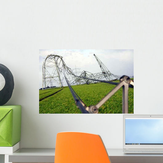 Magdeburg Umgeknickte Strommasten Wall Decal