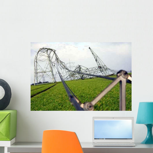 Magdeburg Umgeknickte Strommasten Wall Decal