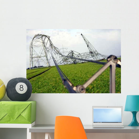 Magdeburg Umgeknickte Strommasten Wall Decal