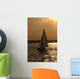 Silhouette of a Sailing Boat at Sunset Wall Mural