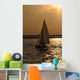 Silhouette of a Sailing Boat at Sunset Wall Mural