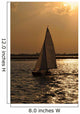 Silhouette of a Sailing Boat at Sunset Wall Mural